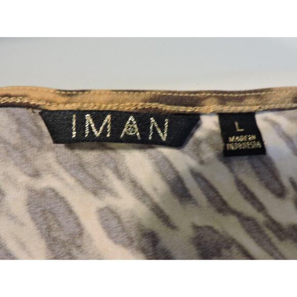 Iman Leopard Print Ruched Tunic Size L - Picture 5 of 5